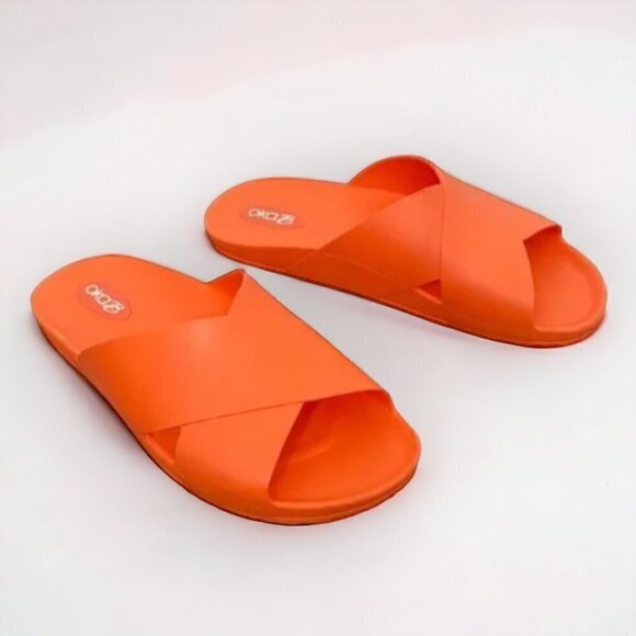 OKA b. Hot Orange Slip On - Slides, Size Medium (Women’s 9.5 to 10) - Picture 2 of 13